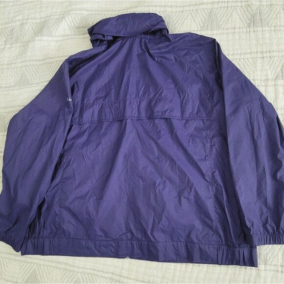 Columbia Women’s Windbreaker Jacket 3X – Blue Zip Up with Tuckaway Hood - Picture 3 of 4